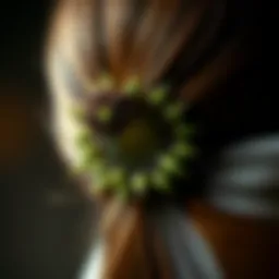 A close-up of an intricate sprout hair clip showcasing its unique design.