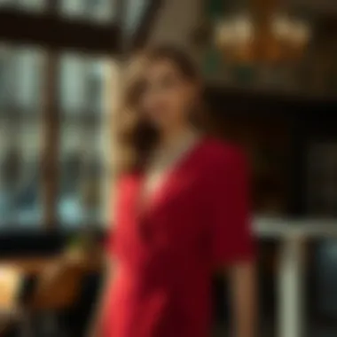 A beautifully styled elegant dress paired with accessories, demonstrating modern styling tips.