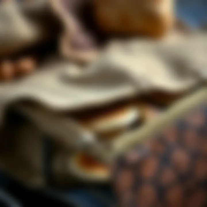 Close-up of eco-friendly materials used in mushroom foraging bags