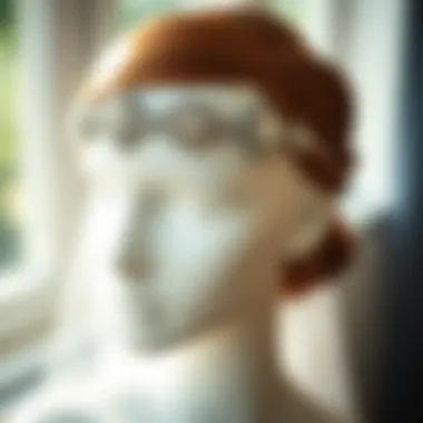 Glamorous rhinestone headband displayed elegantly on a bridal mannequin