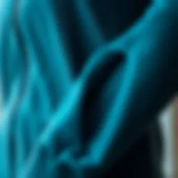 Close-up of a yoga jacket with thumb holes highlighting the fabric texture