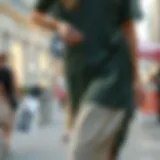 Elegant layering with thin shorts under a flowing dress