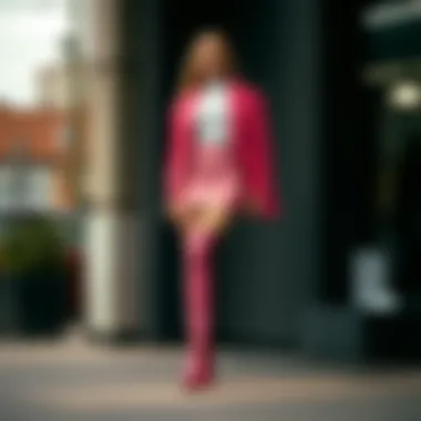 Modern Wardrobe Styling with Pink Thigh Boots Fashionable outfit styled with pink thigh boots for modern wardrobe