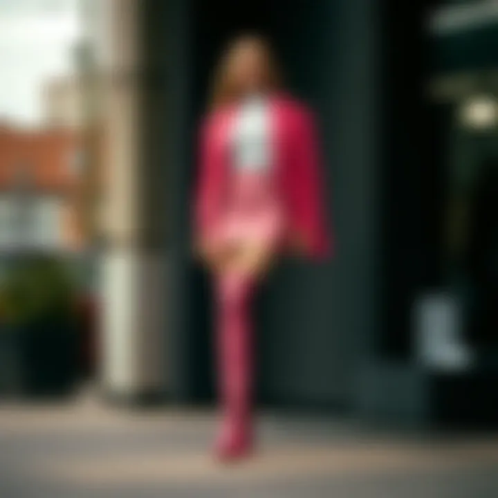 Modern Wardrobe Styling with Pink Thigh Boots Fashionable outfit styled with pink thigh boots for modern wardrobe