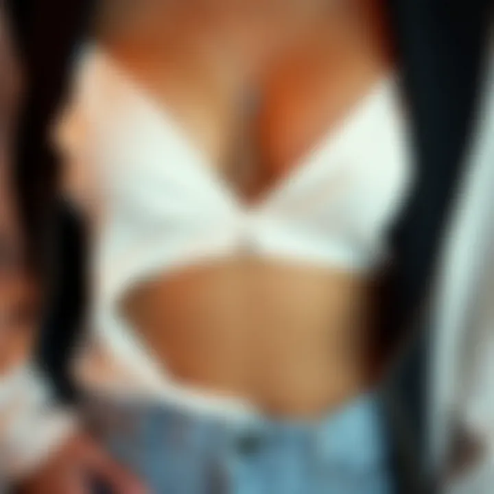 Stylish outfit paired with a tiny belly button ring