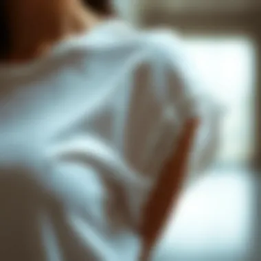 Elegant lace trim detail on a t-shirt