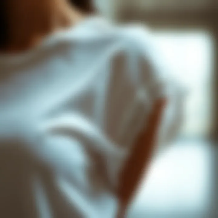 Elegant lace trim detail on a t-shirt