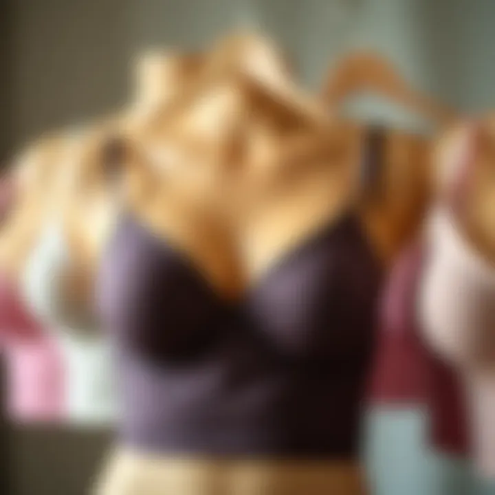 Elegant presentation of seamless camisole bras in varying shades
