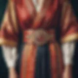 Artistic representation of a vintage sash used in traditional attire