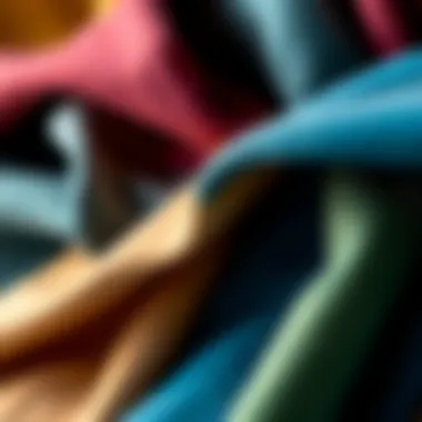 Close-up of various fabric textures used in cape wrap shawls