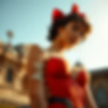 Historical representation of the red bustier in fashion