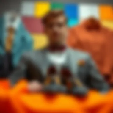 Color palette arrangement illustrating effective color coordination for suits