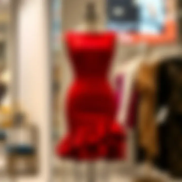 Elegant ruffle hem bodycon dress displayed on a mannequin