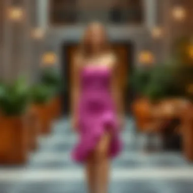 Styling options for ruffle hem bodycon dress in different settings