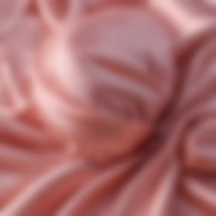 Close-up of luxurious satin fabric showcasing its texture