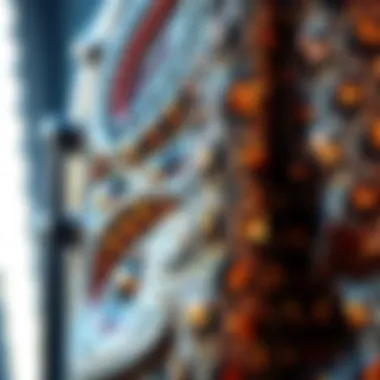 A close-up view of the intricate sequin patterns on a sparkly bomber jacket