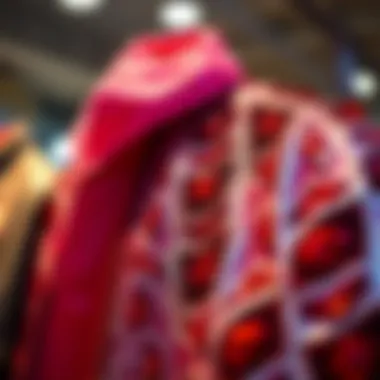 An artistic representation of various materials used in sparkly bomber jackets