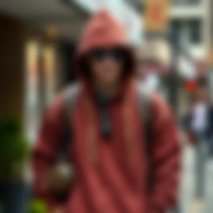 Hoodie Styled with Accessories A casual outfit featuring a hoodie paired with different accessories