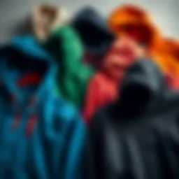 A stylish arrangement of hoodies showcasing various colors and fabrics