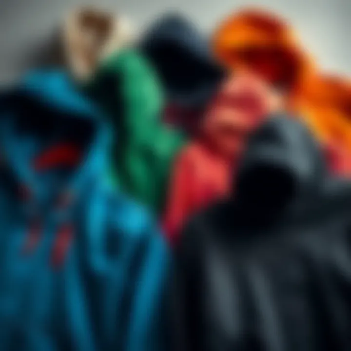 Diverse Hoodie Collection A stylish arrangement of hoodies showcasing various colors and fabrics