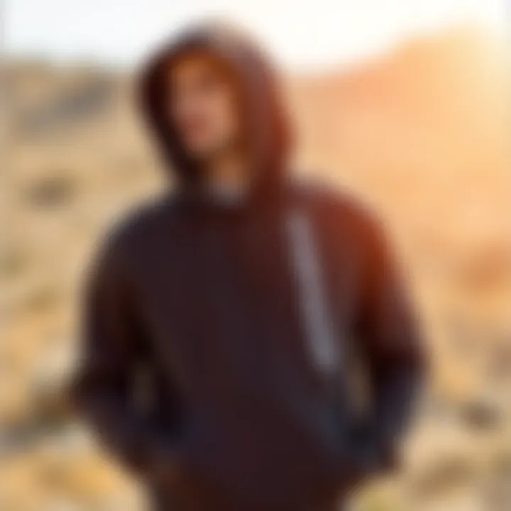 Eco-Friendly Hoodie Option A sustainable hoodie made from eco-friendly materials displayed outdoors