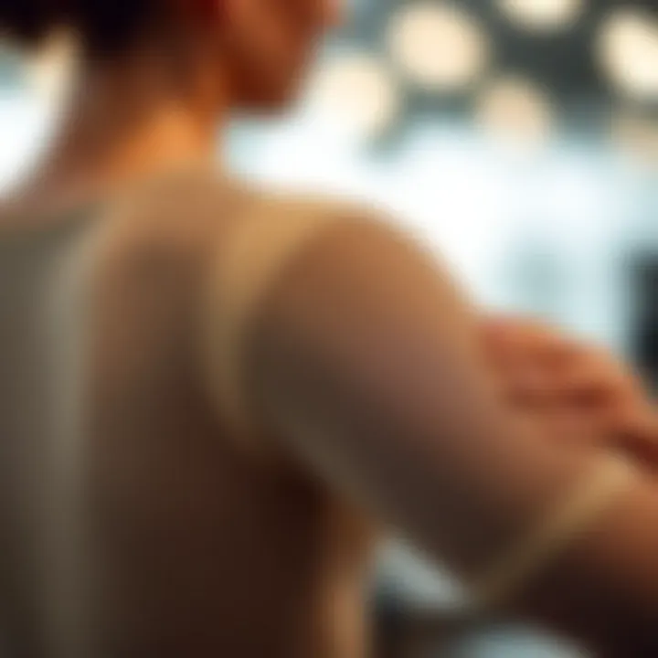 Close-up of arm shaper demonstrating fit and comfort features