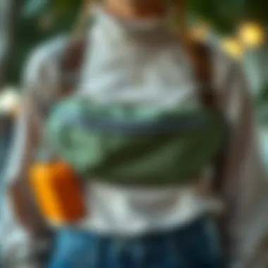 A sustainable fanny pack made from eco-friendly materials displayed elegantly.