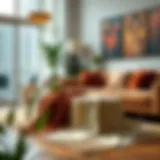 Luxurious coffee table throw in a modern living room setting