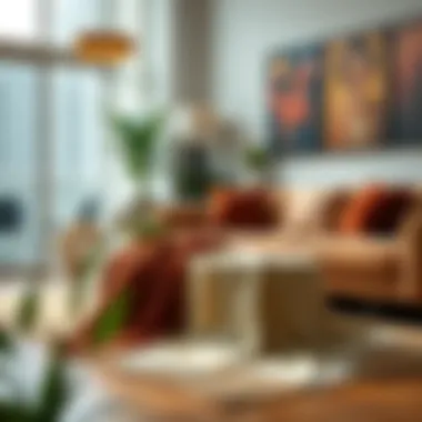 Luxurious coffee table throw in a modern living room setting