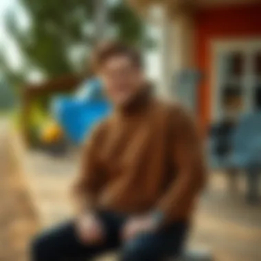 Casual outdoor setting emphasizing comfort and style.