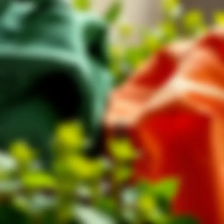 Sustainable Materials in Lunch Bags Close-up of sustainable materials used in lunch bags