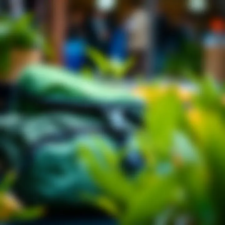 A collection of sustainable materials used in making belt bags