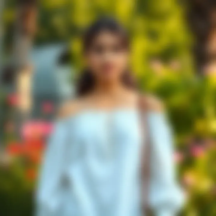 Creative Customization of the Peasant Blouse Creative alterations made to the white off the shoulder peasant blouse, highlighting customization options