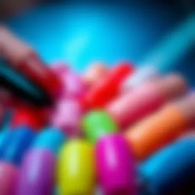 Spectrum of Thermal Color Variations Artistic arrangement of color swatches showcasing thermal nail polish varieties