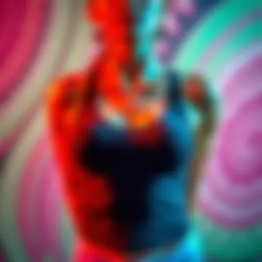 Stylish tight racerback tank top on a vibrant background