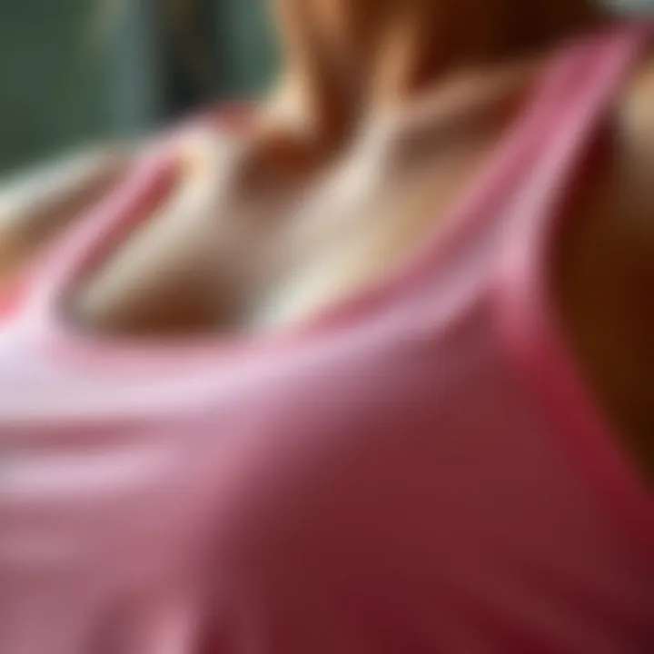 Close-up of sustainable fabric used in tank tops