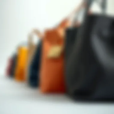 Variety of materials used in tote bags