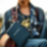 Elegant travel neck pouch showcasing passport storage