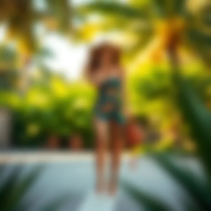 Stylish Styling Tips for the Tropical Print Romper Stylish tropical print romper paired with accessories