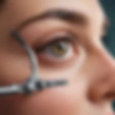 Close-up of a high-quality eyelash curler showcasing its features