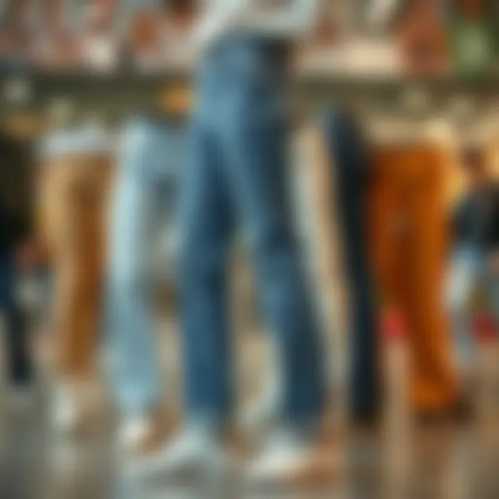 Diverse Styles of Flap Pocket Jeans Display of various styles of flap pocket jeans reflecting different fashion trends.