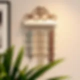 Elegant wall mount necklace organizer with an artistic design