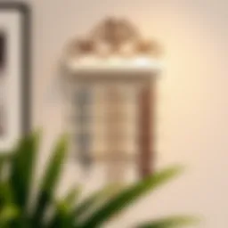 Elegant wall mount necklace organizer with an artistic design