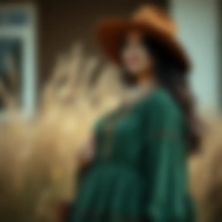 Sustainable fabric western dress showcased elegantly