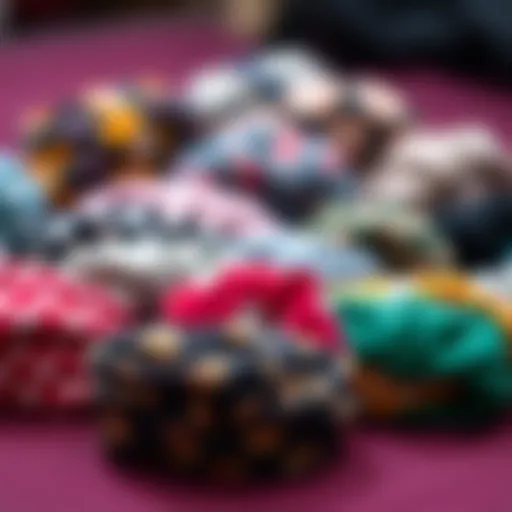 Diversity of Designs in Wide Soft Headbands A collection of wide soft headbands showcasing diverse patterns and colors