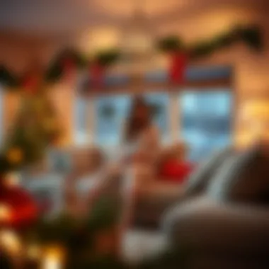 Festive Comfort: A Cozy Christmas Atmosphere A cozy living room scene with festive pyjamas and holiday decor