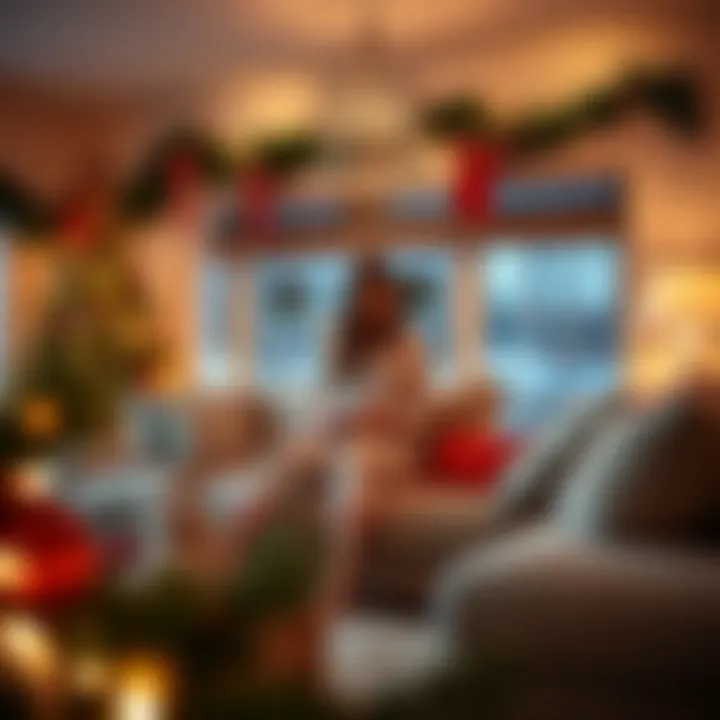 Festive Comfort: A Cozy Christmas Atmosphere A cozy living room scene with festive pyjamas and holiday decor