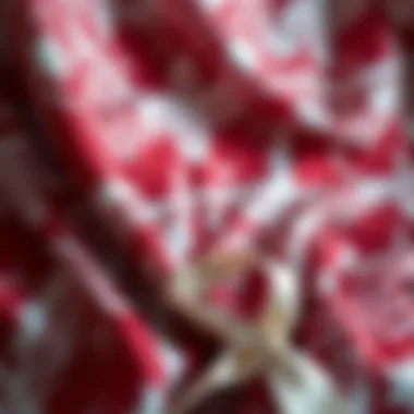 Elegance in Fabric: The Art of Christmas Pyjamas Luxurious fabric showcasing intricate patterns for Christmas pyjamas