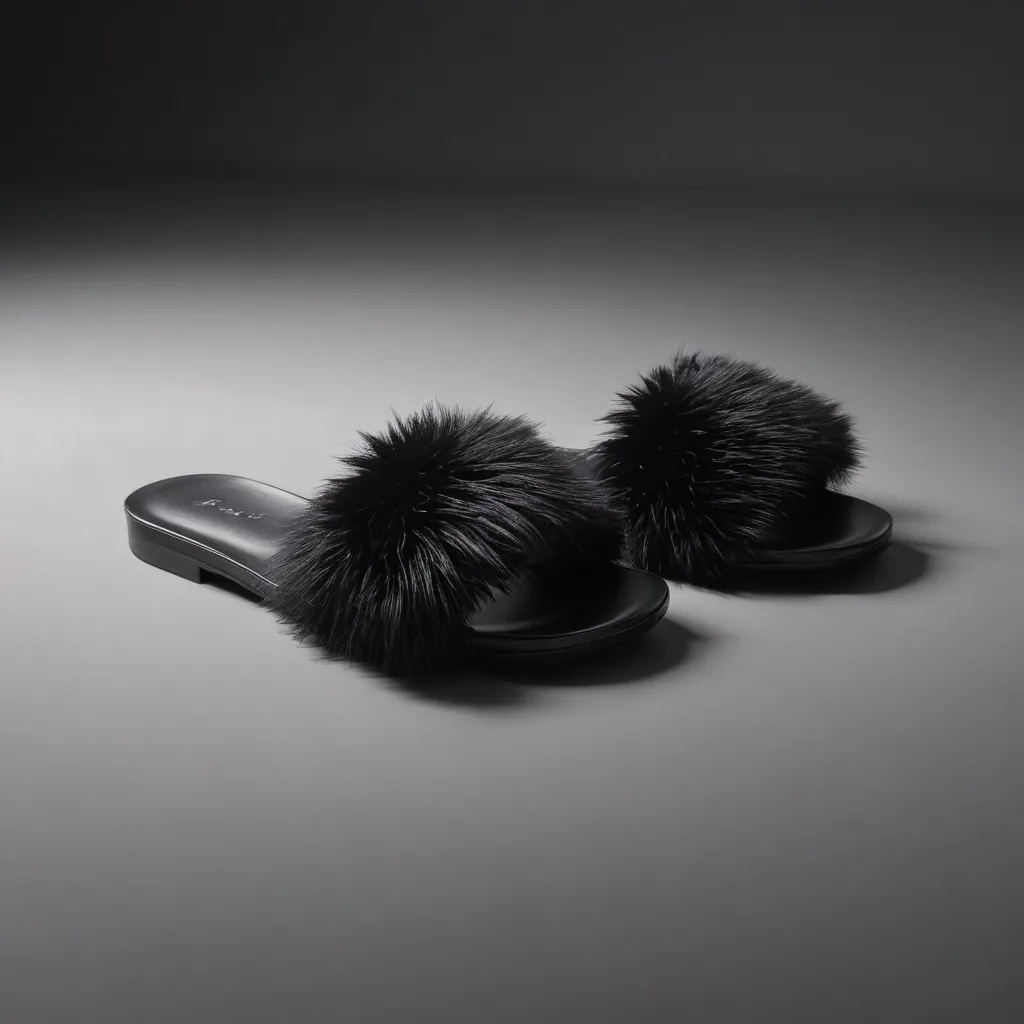 Fluffy Slides in Black: Design and Functionality
